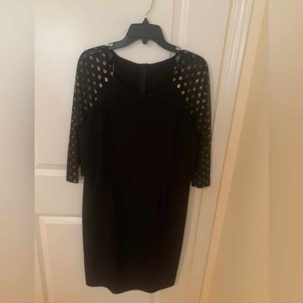 Elegant Black Dress with Gold Accents